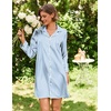 Ekouaer Satin Nightgowns for Women Silk Sleep Shirts Button Down Sleepwear(Blue Stripe)