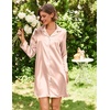 Ekouaer Satin Nightgowns for Women Silk Sleep Shirts Button Down Sleepwear(Champagne)