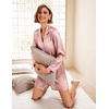 Ekouaer Satin Nightgowns for Women Silk Sleep Shirts Button Down Sleepwear(Dusty Pink)