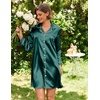 Ekouaer Satin Nightgowns for Women Silk Sleep Shirts Button Down Sleepwear(Lake Green)