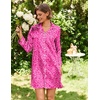 Ekouaer Satin Nightgowns for Women Silk Sleep Shirts Button Down Sleepwear(Pink Leopard)