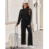 Ekouaer Two Piece Sets for Women Mock Neck Lounge Sets Travel Outfits 2026(Black)