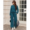 Ekouaer Two Piece Sets for Women Mock Neck Lounge Sets Travel Outfits 2026(Blue Green)