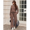 Ekouaer Two Piece Sets for Women Mock Neck Lounge Sets Travel Outfits 2026(Brown)