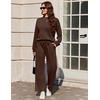 Ekouaer Two Piece Sets for Women Mock Neck Lounge Sets Travel Outfits 2026(Chestnut Brown)