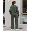 Ekouaer Two Piece Sets for Women Mock Neck Lounge Sets Travel Outfits 2026(Dark Green)