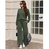 Ekouaer Two Piece Sets for Women Mock Neck Lounge Sets Travel Outfits 2026(Dark Green)