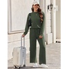 Ekouaer Two Piece Sets for Women Mock Neck Lounge Sets Travel Outfits 2026(Dark Green)
