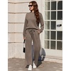 Ekouaer Two Piece Sets for Women Mock Neck Lounge Sets Travel Outfits 2026(Dark Grey)