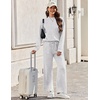 Ekouaer Two Piece Sets for Women Mock Neck Lounge Sets Travel Outfits 2026(Grey)