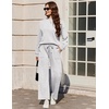 Ekouaer Two Piece Sets for Women Mock Neck Lounge Sets Travel Outfits 2026(Grey)