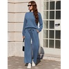 Ekouaer Two Piece Sets for Women Mock Neck Lounge Sets Travel Outfits 2026(Grey Blue)