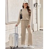 Ekouaer Two Piece Sets for Women Mock Neck Lounge Sets Travel Outfits 2026(Moon Grey)