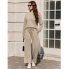 Ekouaer Two Piece Sets for Women Mock Neck Lounge Sets Travel Outfits 2026(Moon Grey)