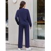 Ekouaer Two Piece Sets for Women Mock Neck Lounge Sets Travel Outfits 2026(Navy Blue)