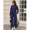 Ekouaer Two Piece Sets for Women Mock Neck Lounge Sets Travel Outfits 2026(Navy Blue)