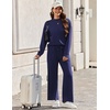Ekouaer Two Piece Sets for Women Mock Neck Lounge Sets Travel Outfits 2026(Navy Blue)