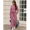 Ekouaer Two Piece Sets for Women Mock Neck Lounge Sets Travel Outfits 2026(Purple Red)