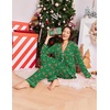 Ekouaer Women Christmas Pajama Long Sleeve Button Up Loungewear Striped Pjs(Christmas Green Candy Canes)