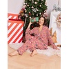 Ekouaer Women Christmas Pajama Long Sleeve Button Up Loungewear Striped Pjs(Christmas Red Stripe)