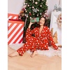 Ekouaer Women Christmas Pajama Long Sleeve Button Up Loungewear Striped Pjs(Christmas Red Tree)