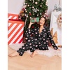 Ekouaer Women Christmas Pajama Long Sleeve Button Up Loungewear Striped Pjs(Heart Black Pink)