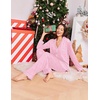 Ekouaer Women Christmas Pajama Long Sleeve Button Up Loungewear Striped Pjs(Pink Striped Heart)