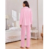 Ekouaer Women Christmas Pajama Long Sleeve Button Up Loungewear Striped Pjs(Pink Striped Heart)