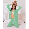 Ekouaer Women Christmas Pajama Long Sleeve Button Up Loungewear Striped Pjs(Stripe Green)