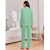 Ekouaer Women Christmas Pajama Long Sleeve Button Up Loungewear Striped Pjs(Stripe Green)