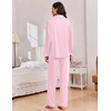 Ekouaer Women Christmas Pajama Long Sleeve Button Up Loungewear Striped Pjs(Stripe Pink)