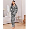 Ekouaer Women Christmas Pajama Long Sleeve Button Up Loungewear Striped Pjs(Zebra)