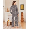 Ekouaer Women Pajama Sets 100% Cotton Pj Sets Comfy Long Sleeve Lounge Set(Apricot Black Leopard)