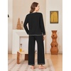 Ekouaer Women Pajama Sets 100% Cotton Pj Sets Comfy Long Sleeve Lounge Set(Black)