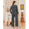 Ekouaer Women Pajama Sets 100% Cotton Pj Sets Comfy Long Sleeve Lounge Set(Black Star)