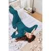 Ekouaer Women Pajama Sets 100% Cotton Pj Sets Comfy Long Sleeve Lounge Set(Blue Green)