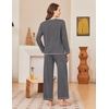 Ekouaer Women Pajama Sets 100% Cotton Pj Sets Comfy Long Sleeve Lounge Set(Dark Grey)