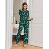 Ekouaer Women Pajama Sets 100% Cotton Pj Sets Comfy Long Sleeve Lounge Set(Green Christmas Snowmen)