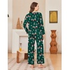 Ekouaer Women Pajama Sets 100% Cotton Pj Sets Comfy Long Sleeve Lounge Set(Green Christmas Snowmen)