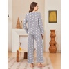 Ekouaer Women Pajama Sets 100% Cotton Pj Sets Comfy Long Sleeve Lounge Set(Grey Star)