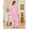 Ekouaer Women Pajama Sets 100% Cotton Pj Sets Comfy Long Sleeve Lounge Set(Pink Bow)