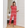 Ekouaer Women Pajama Sets 100% Cotton Pj Sets Comfy Long Sleeve Lounge Set(Red Christmas Reindeer)