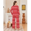 Ekouaer Women Pajama Sets 100% Cotton Pj Sets Comfy Long Sleeve Lounge Set(Red Christmas Reindeer)