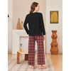 Ekouaer Women Pajama Sets 100% Cotton Pj Sets Comfy Long Sleeve Lounge Set(Red Plaid)