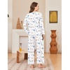 Ekouaer Women Pajama Sets 100% Cotton Pj Sets Comfy Long Sleeve Lounge Set(White Floral)