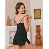 Ekouaer Women’s Cami Pajama Set Sexy Lace Split Shorts Lingerie Set XS-XXL(Black)