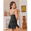 Ekouaer Women’s Cami Pajama Set Sexy Lace Split Shorts Lingerie Set XS-XXL(Black Polka Dots)