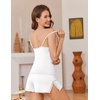 Ekouaer Women’s Cami Pajama Set Sexy Lace Split Shorts Lingerie Set XS-XXL(White)