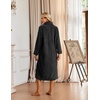 Ekouaer Womens Fluffy Zipper Robes Warm Fleece Housecoat Soft Cozy Bathrobe(Black)