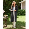 Ekouaer Womens Fluffy Zipper Robes Warm Fleece Housecoat Soft Cozy Bathrobe(Black)